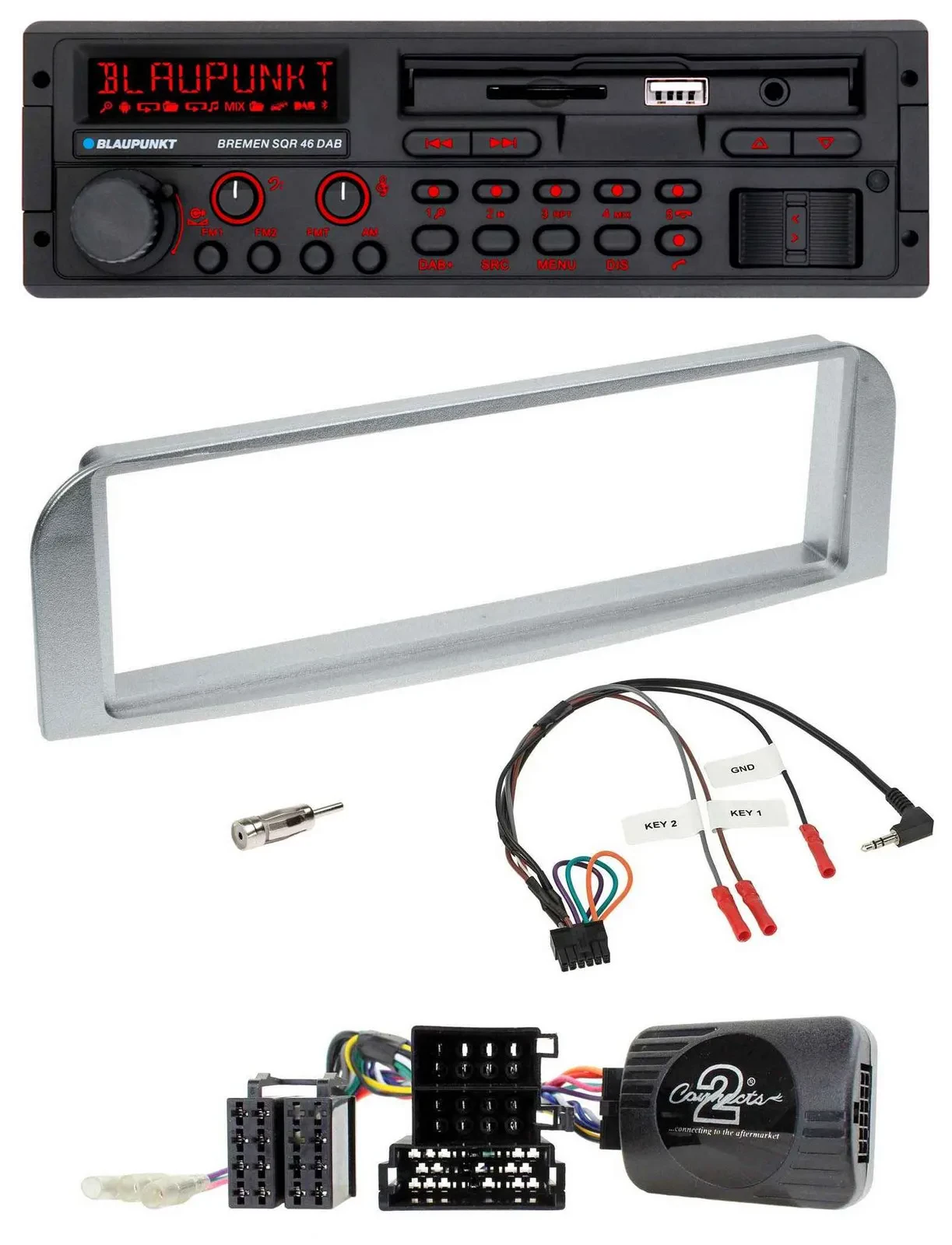 Blaupunkt SD Lenkrad USB Bluetooth DAB Autoradio für Alfa GT 147 2007-2010 silbe