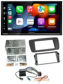 Автомагнитола Kenwood 2DIN, DAB, USB, Bluetooth, MP3, для Seat Ibiza с 2008, серый Tuam Grey