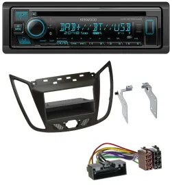 Автомагнитола для Ford C-Max/Kuga Kenwood Bluetooth, DAB, CD, MP3, USB, тёмно-коричневый
