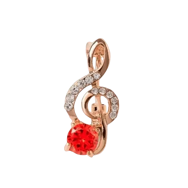 Брошь MUZZMANIA "Скрипичный ключ" диамант, золото