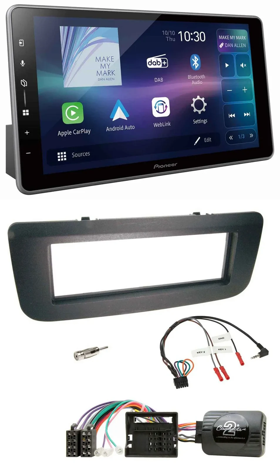 Pioneer Bluetooth USB DAB Lenkrad Autoradio für Skoda Fabia 07-14 Praktik Roomst