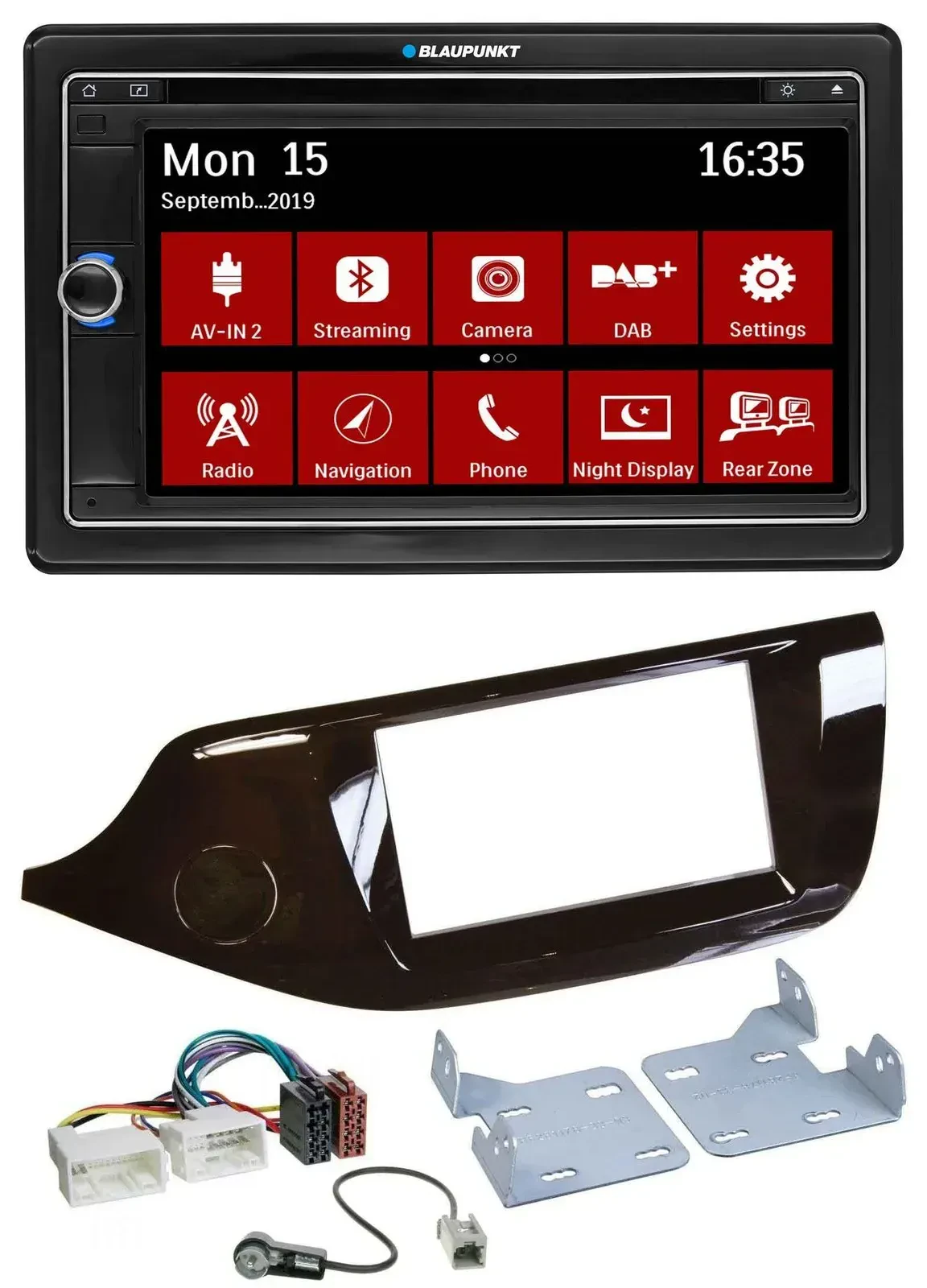 Blaupunkt Bluetooth DAB 2DIN USB DVD MP3 Autoradio für Kia Ceed ab 12 glänzend