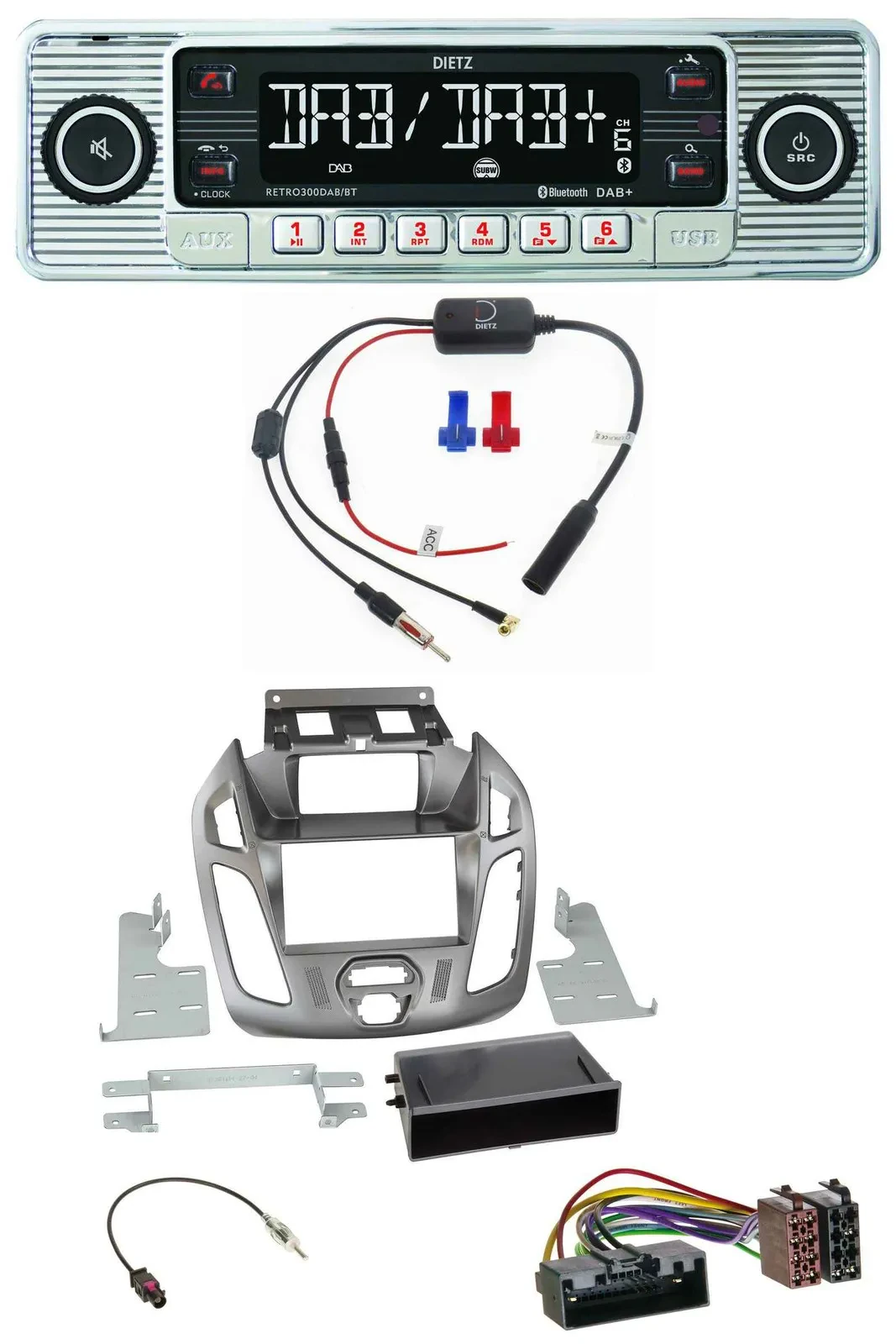 Автомагнитола для Ford Transit Connect Dietz DAB USB MP3 Bluetooth с дисплеем (2012–2018)