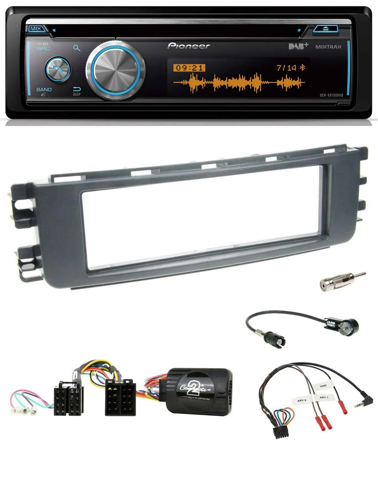 Pioneer Lenkrad DAB USB CD Bluetooth Autoradio für Smart ForFour 04-06 W454 Audi