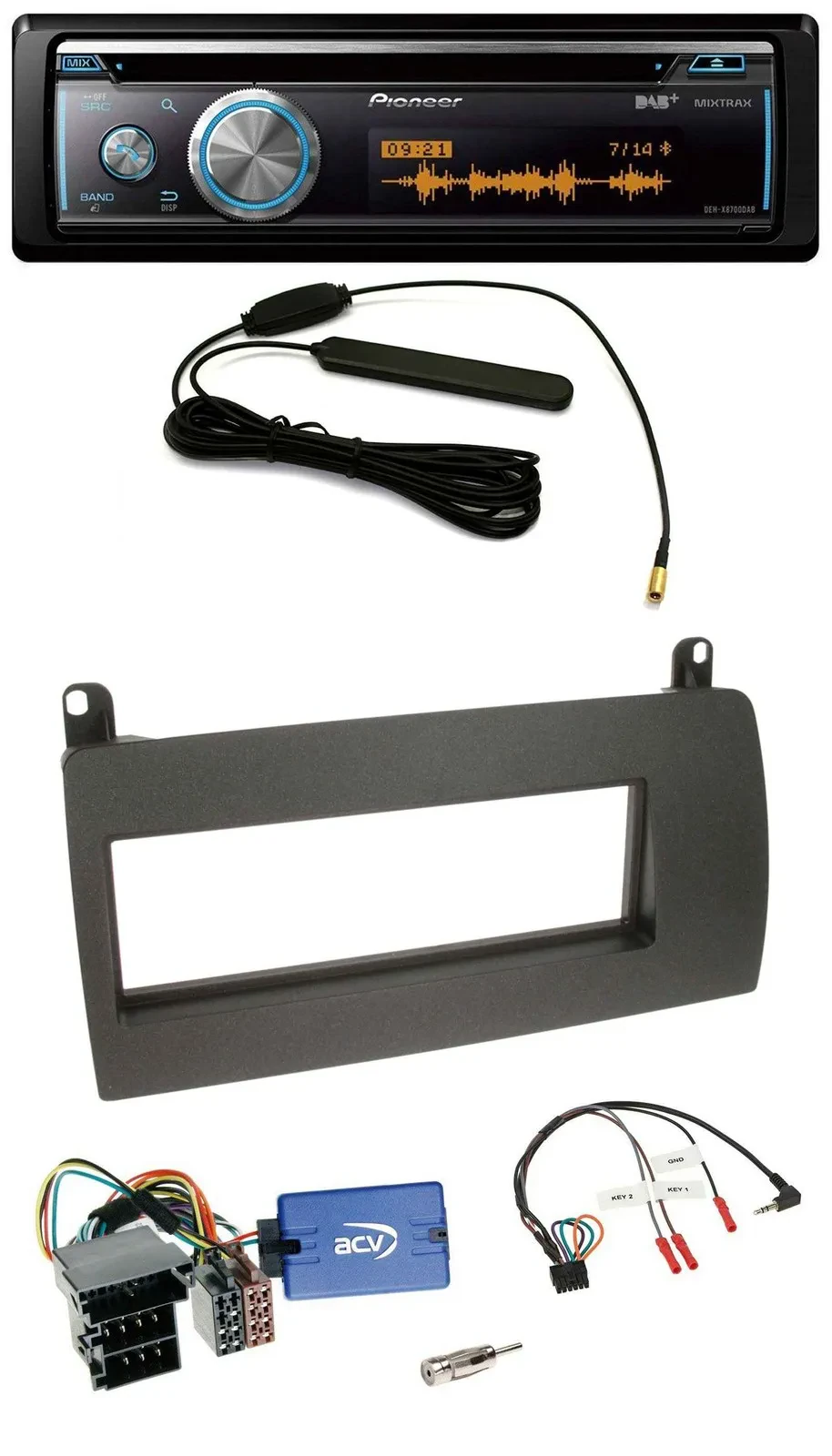 Pioneer CD USB Bluetooth DAB Lenkrad Autoradio für Rover 75 (2003-2005)