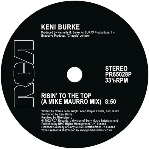 Виниловая пластинка Keni Burke – Risin' To The Top (Mike Maurro Mix) 12" (Релиз 2024)