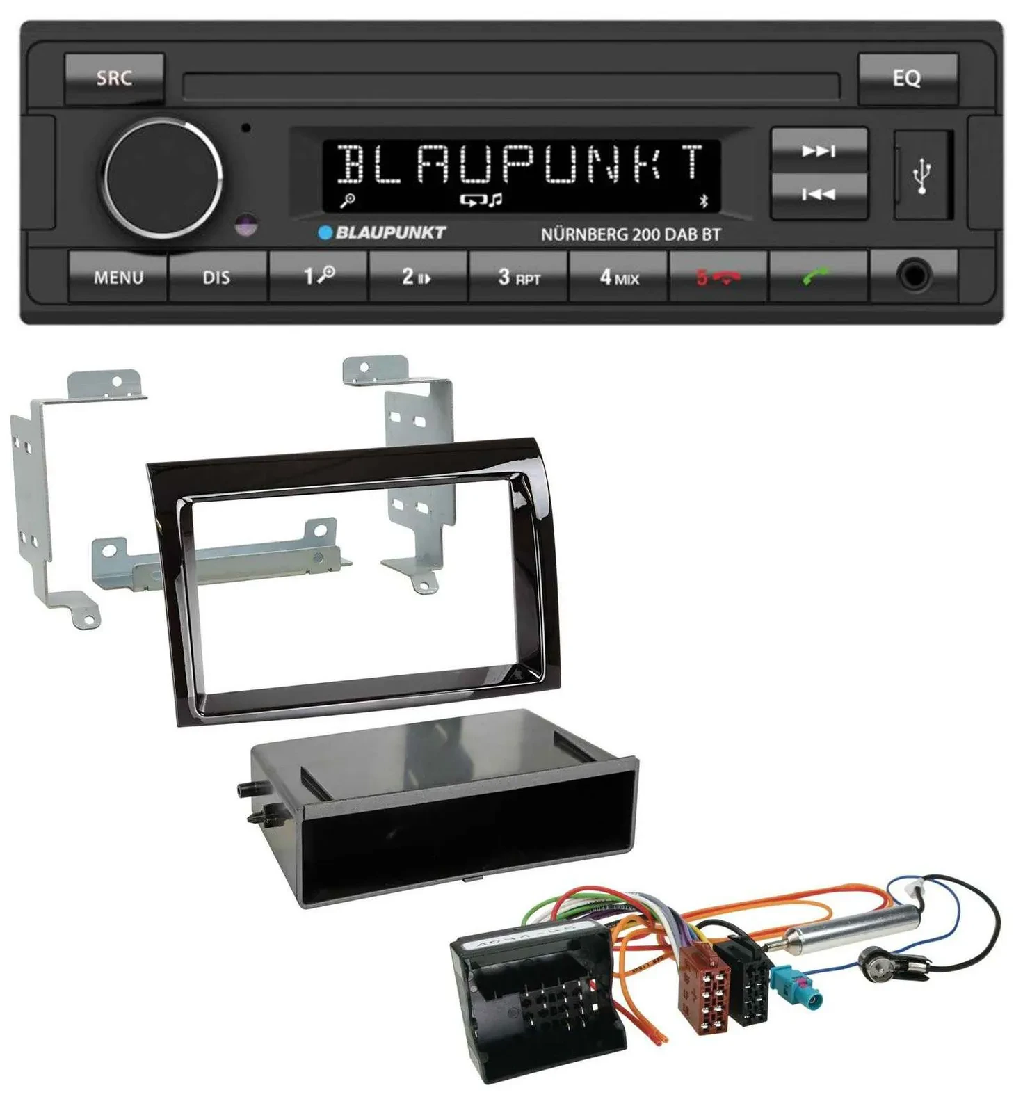 Blaupunkt USB DAB MP3 Bluetooth Autoradio für Citroen Jumper 06-11 Quadlock pian