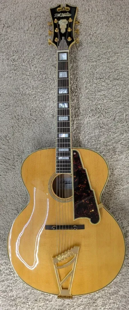 D'Angelico Excel 63 Thin Body Acoustic Jazz Guitar w/Case, Natural DAEX63NAT