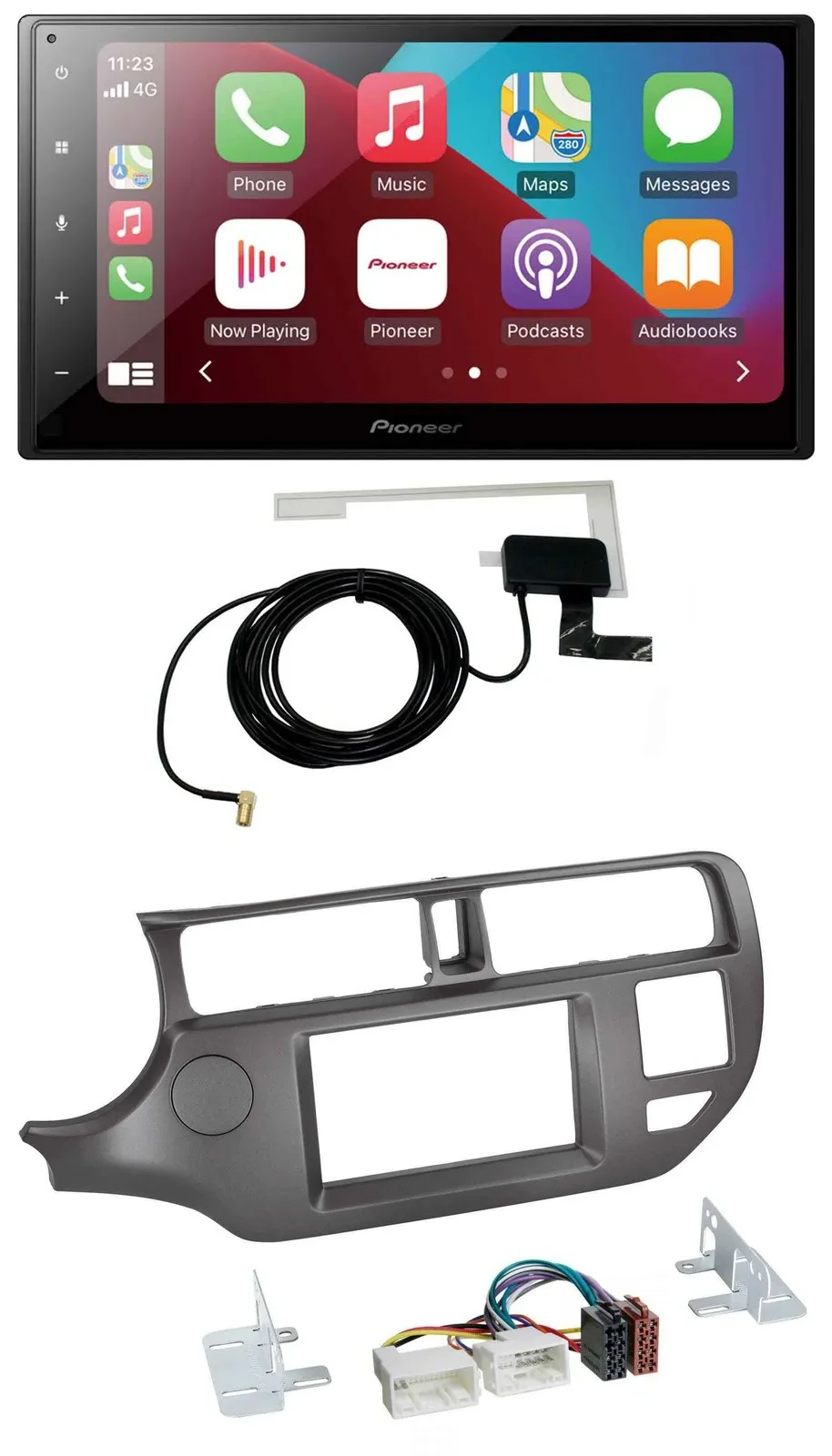 Pioneer USB Bluetooth DAB MP3 2DIN Autoradio für Kia Rio UB 11-14 anthrazit