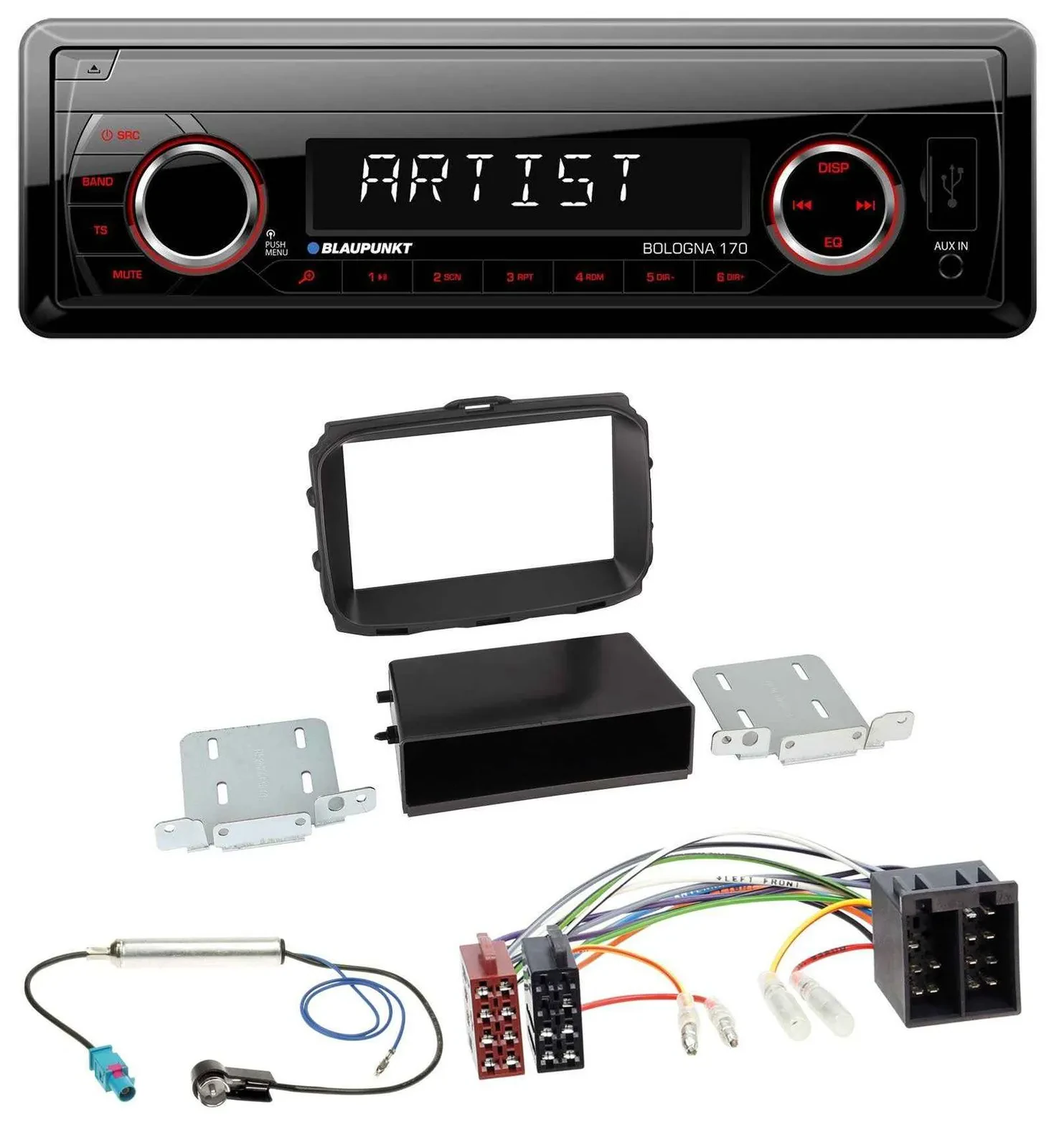 Blaupunkt SD USB 1DIN MP3 AUX Autoradio für Alfa Romeo Giulietta 2013-2021 ISO