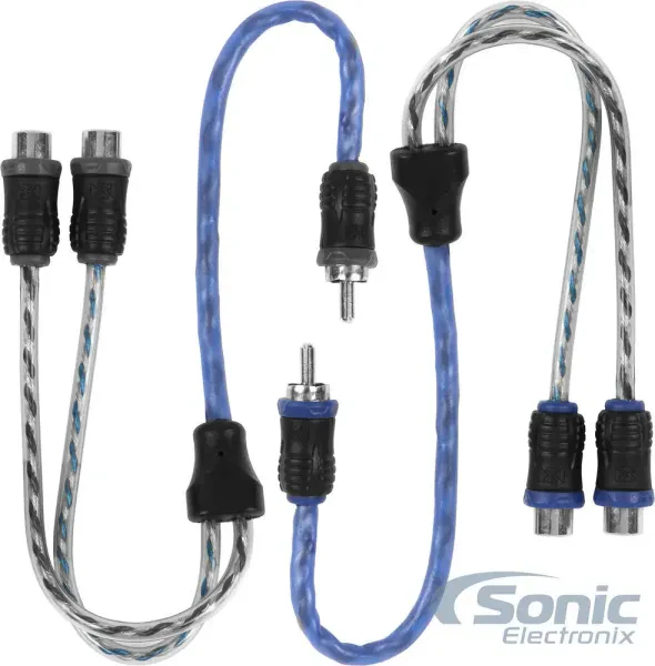 NVX XIV2F 2-Pack of 1 Male to 2 Female Y-Adapter RCA Audio Interconnect Cables