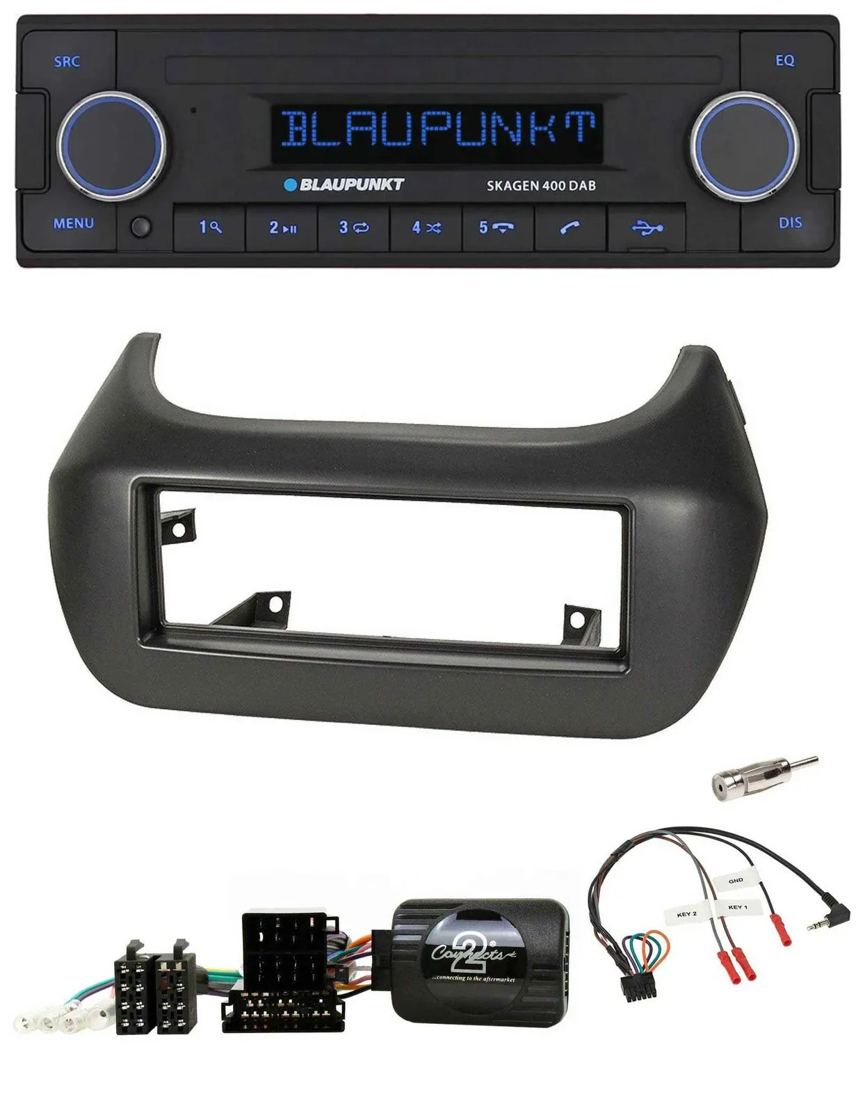 Автомагнитола для Fiat Fiorino/Citroën Nemo/Peugeot Blaupunkt DAB, USB, Bluetooth, поддержка управления на руле