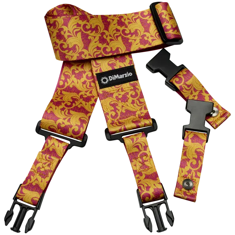Ремень для гитары DiMarzio DD2252 Steve Vai ClipLock UtoPIA Pink & Gold
