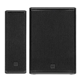RCF NXL 14-A Compact Active Column Speaker Black w SUB15-AX 15" Subwoofer