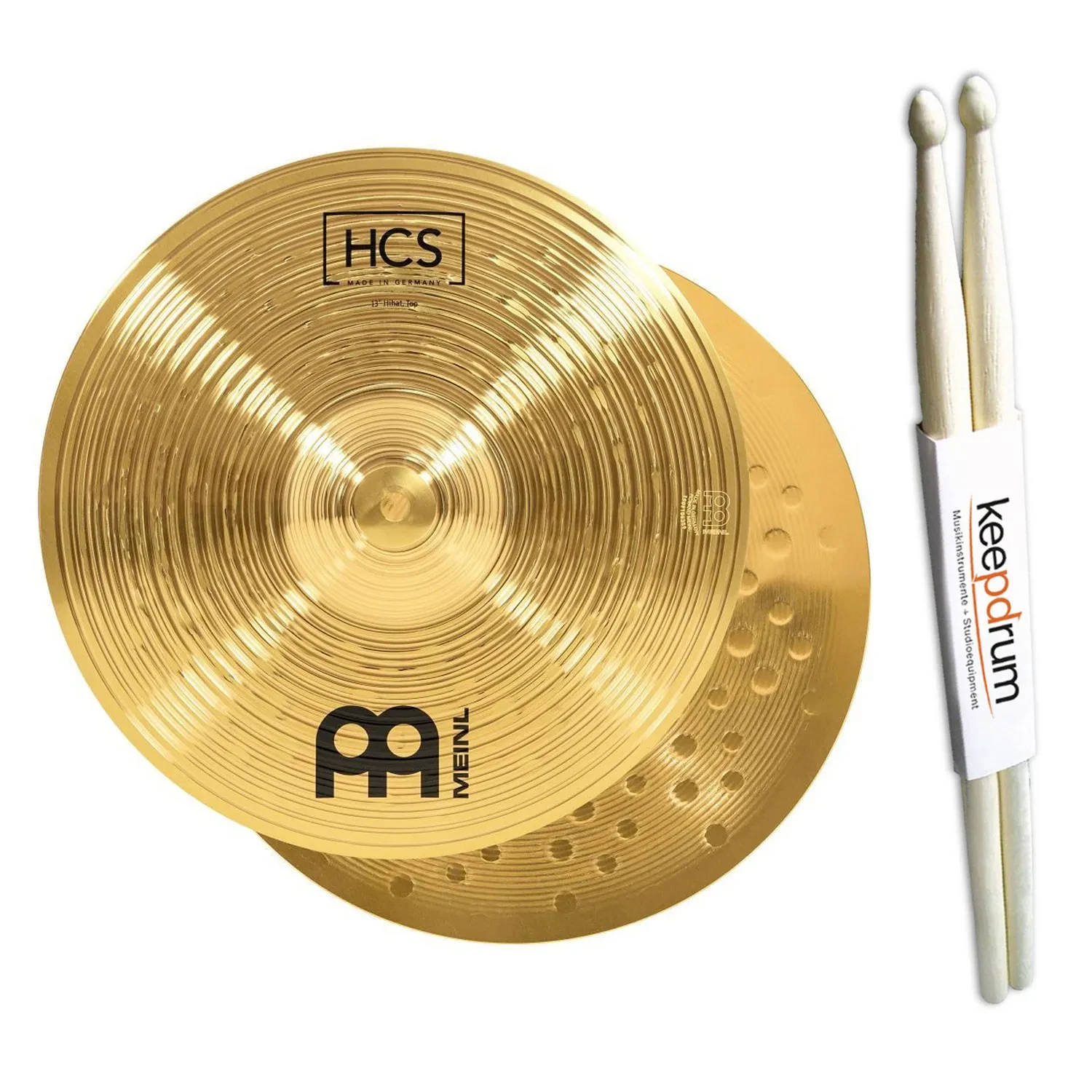 Meinl HCS13H Hi-Hat Becken 13 Zoll mit keepdrum Drumsticks