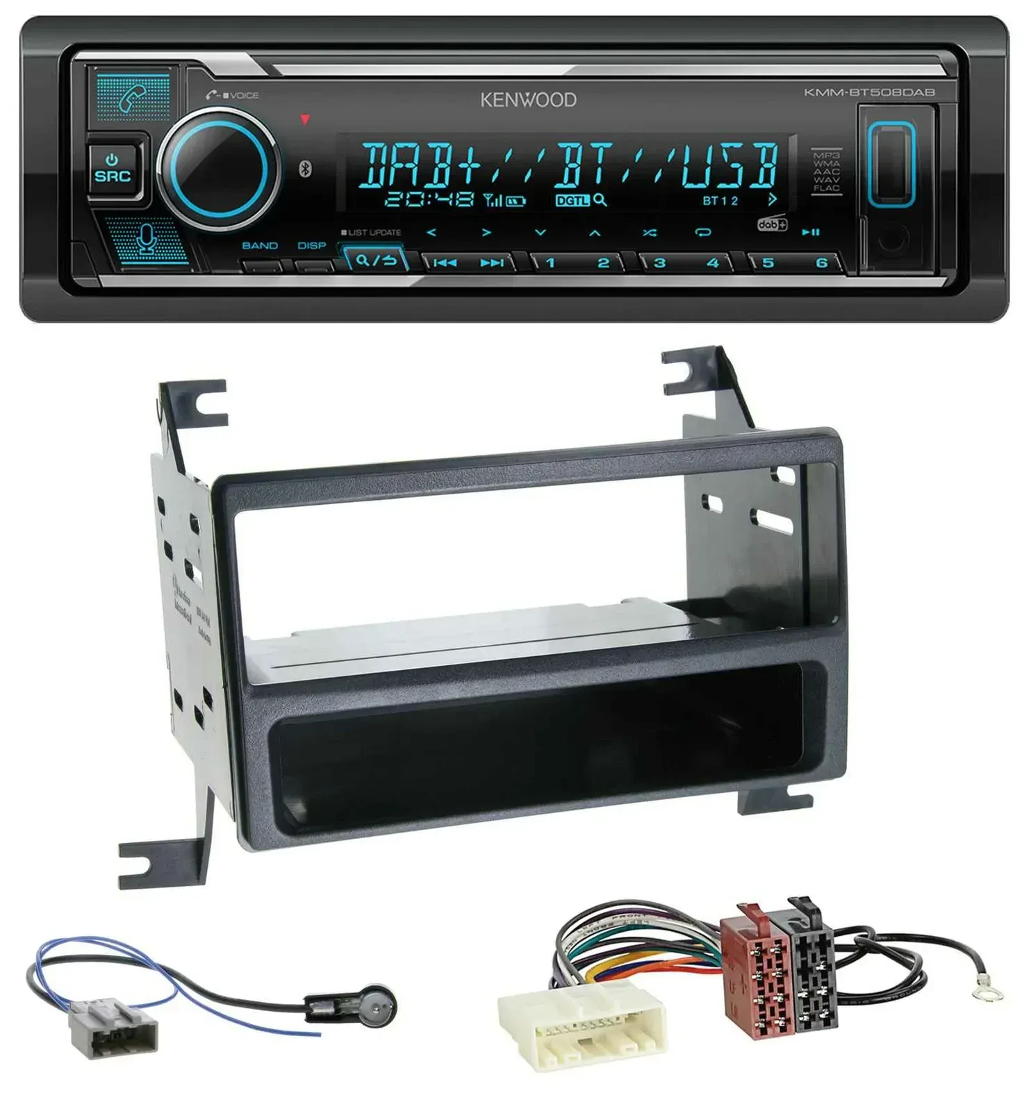 Автомагнитола для Nissan Juke (J15, 2010–2014) Kenwood Bluetooth, MP3, DAB, USB