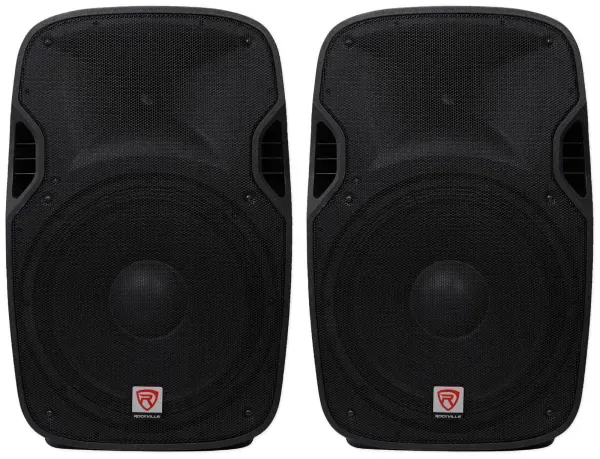 (2) Rockville SPGN154 15" Passive 1600W DJ PA Speakers Lightweight Cabinet 4 Ohm