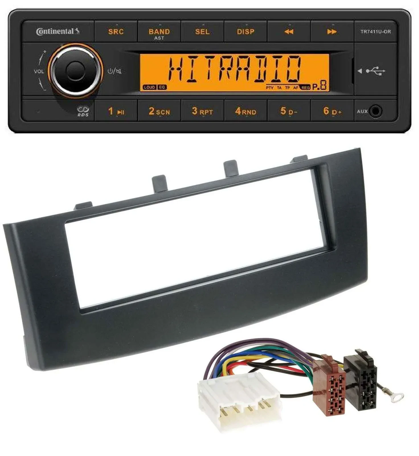 Continental 1DIN USB AUX MP3 Autoradio für Mitsubishi Colt (ab 2009)