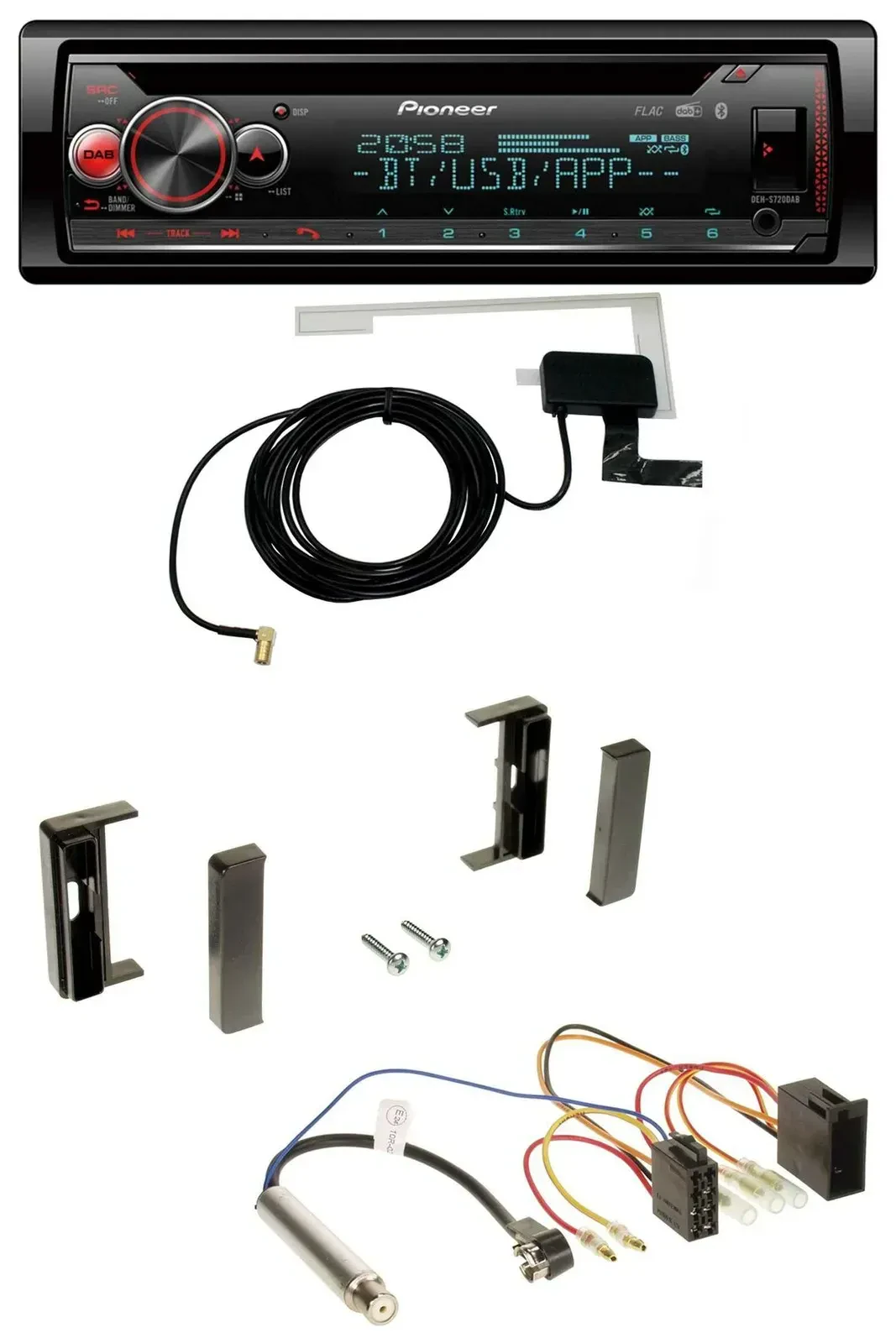Автомагнитола для Audi TT (1998–2006) Pioneer DAB, CD/MP3, USB, Bluetooth, ISO