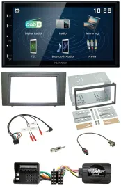 Kenwood 2DIN Bluetooth Lenkrad USB DAB Autoradio für Ford Mondeo 2003-2007 schwa