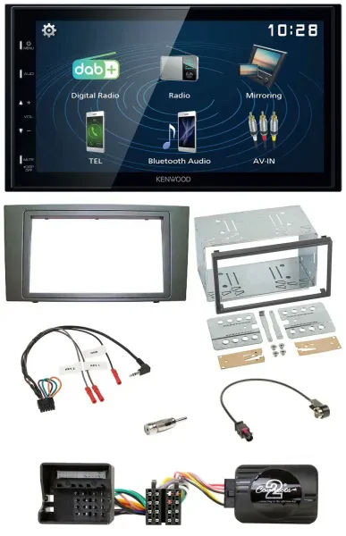 Kenwood 2DIN Bluetooth Lenkrad USB DAB Autoradio für Ford Mondeo 2003-2007 schwa