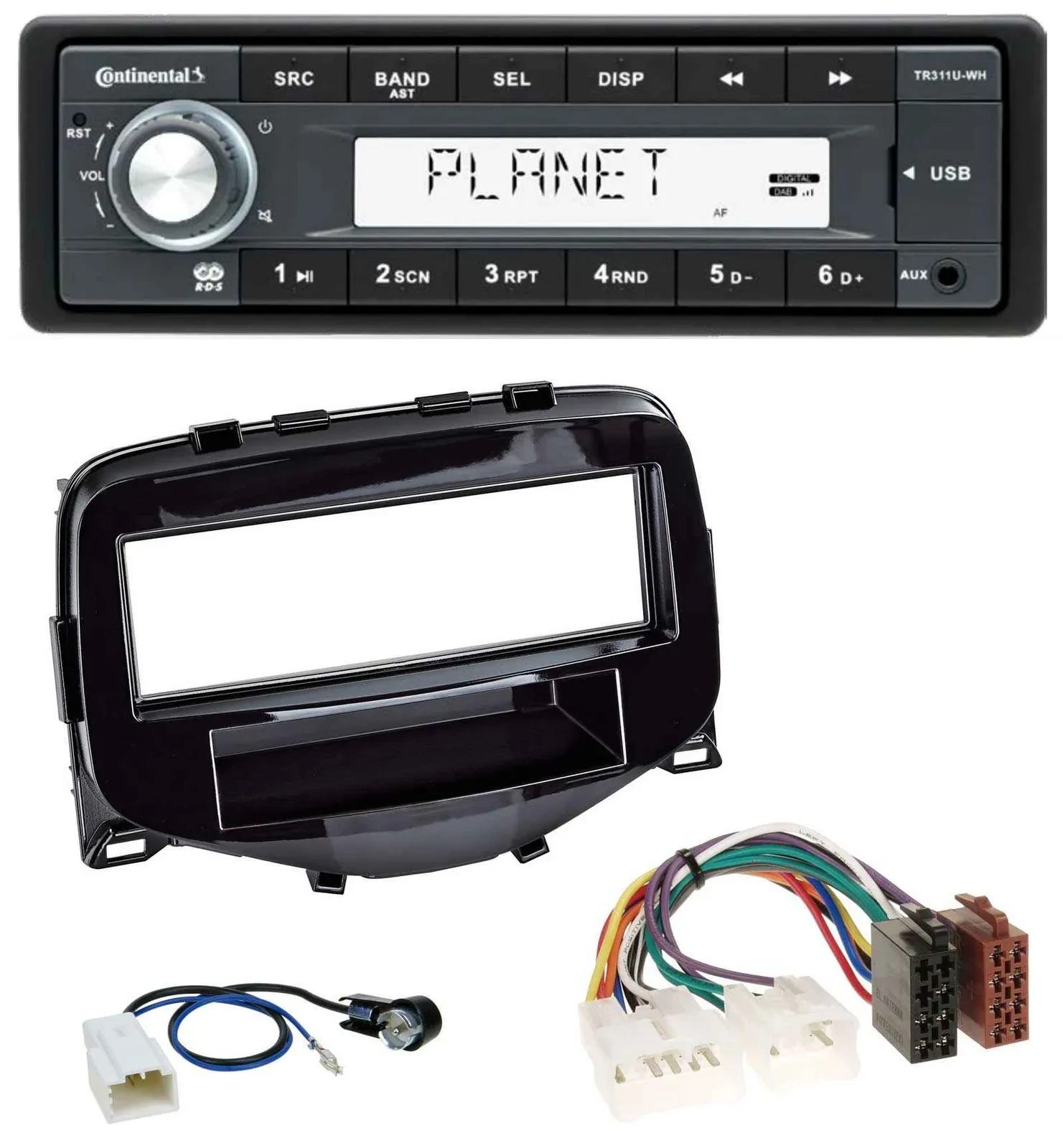 Continental USB MP3 AUX 1DIN Autoradio für Toyota Aygo (2014-2021)