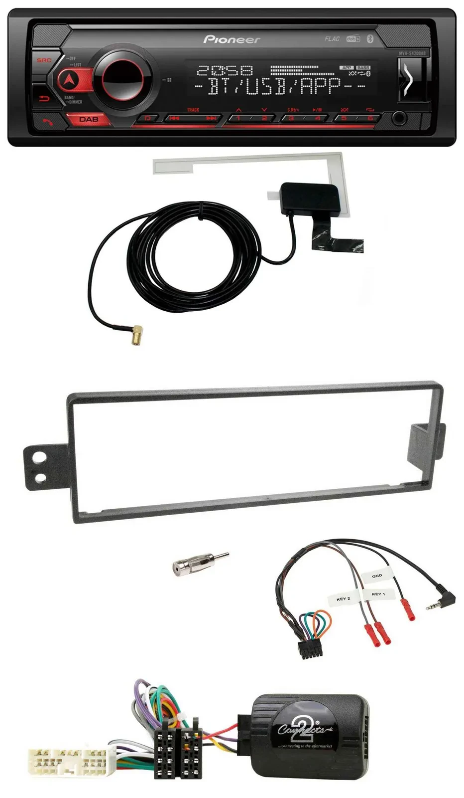 Pioneer DAB USB Lenkrad Bluetooth Autoradio für SsangYong Rexton 2003-2006 ohne