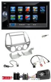 Автомагнитола Blaupunkt 2DIN Bluetooth, USB, SD, навигация (TMC), поддержка кнопок на руле для Hyundai i20 (2012–2014)