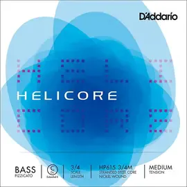 Струна для контрабаса D'Addario HP615 Helicore Pizzicato 3/4 Size Double Bass C String Medium
