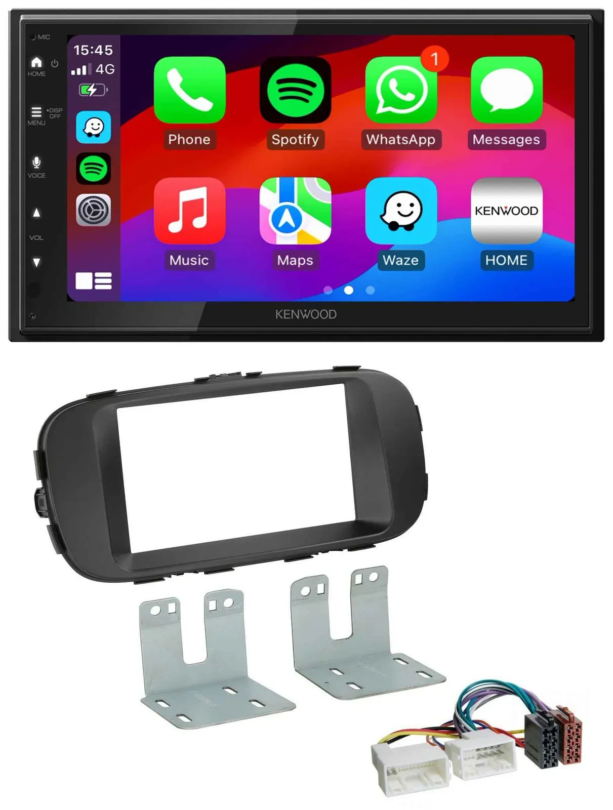 Kenwood MP3 USB DAB 2DIN Bluetooth Autoradio für Kia Soul ab 14 PS schwarz