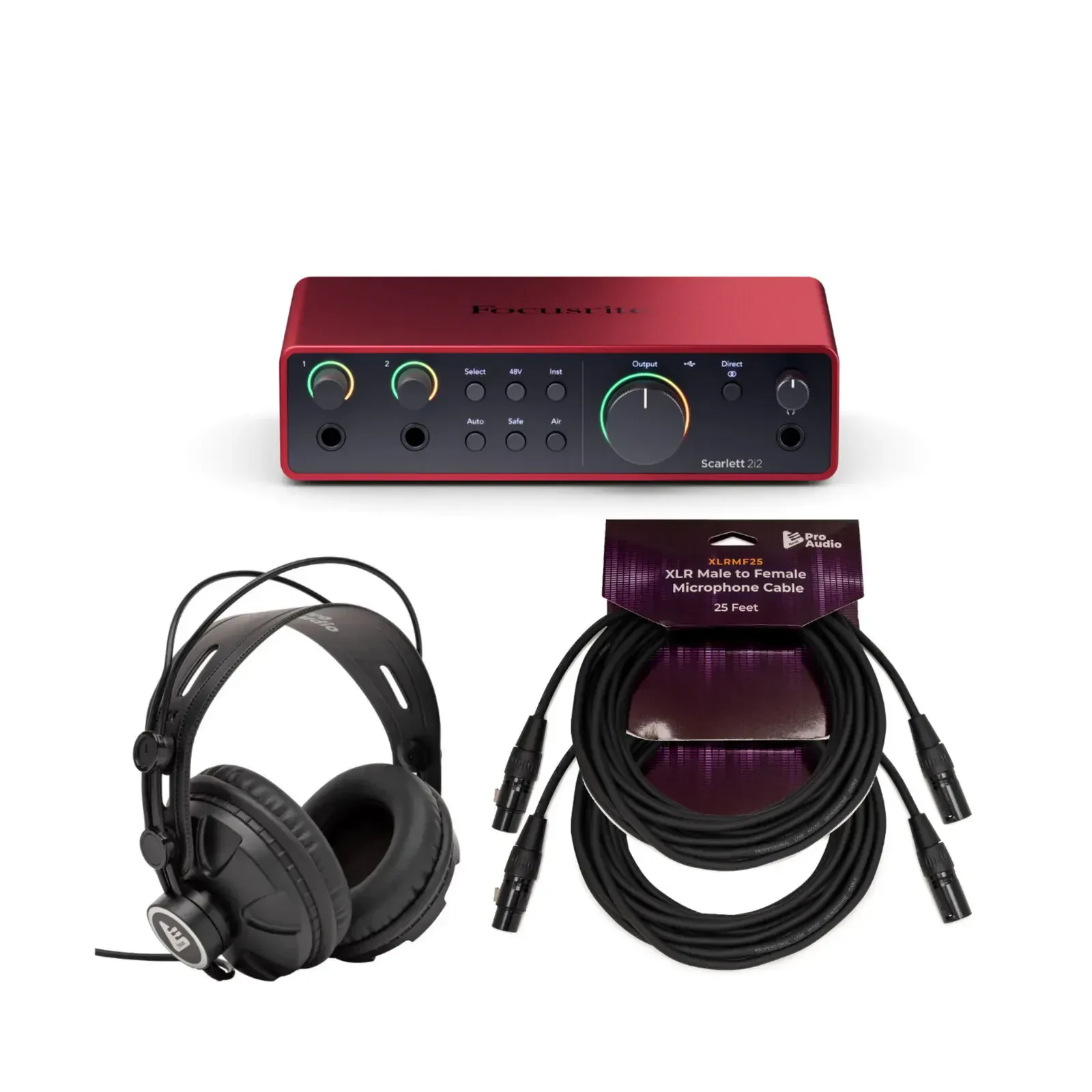 Аудиоинтерфейс USB Focusrite Scarlett 2i2 4th Gen 2 входа/2 выхода (набор)