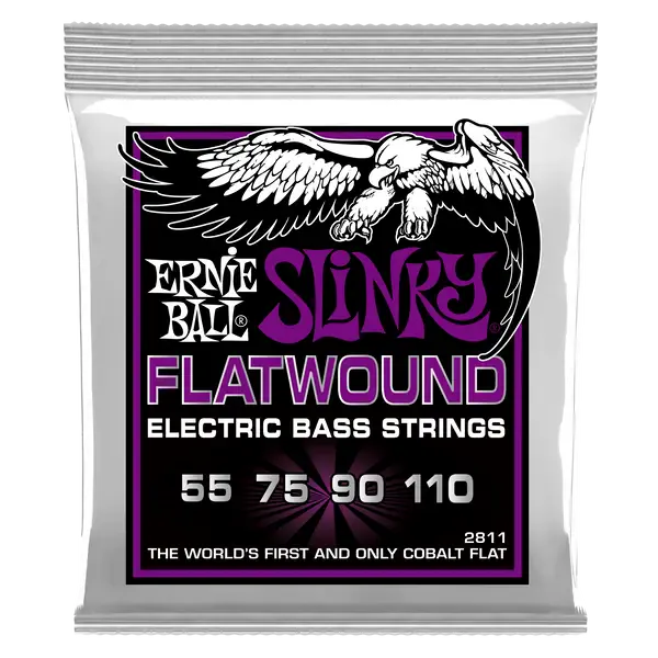 Струны для бас-гитары Ernie Ball 2811 Power Slinky Flatwound Bass 55-110