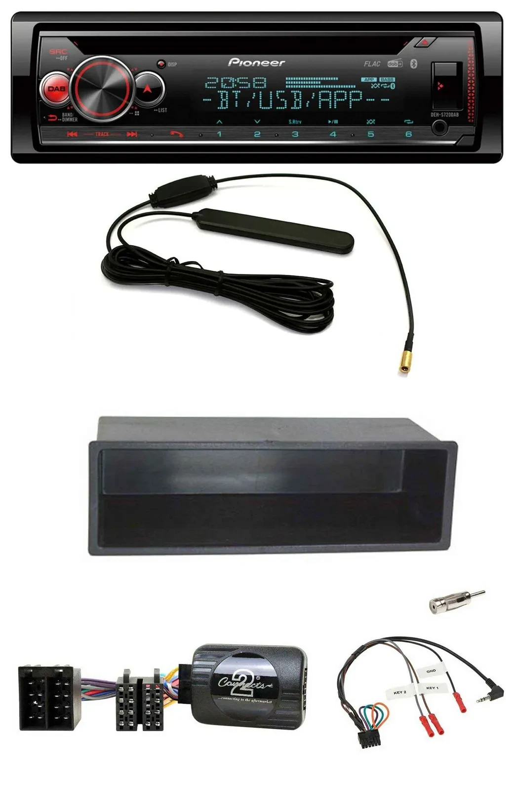 Автомагнитола Pioneer CD, DAB, Bluetooth, USB, поддержка управления с руля для Citroen C2/C3/Berlingo (2002–2006)