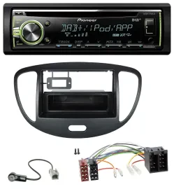 Pioneer DAB USB MP3 AUX CD Autoradio für Hyundai i10 (2008-2013) schwarz