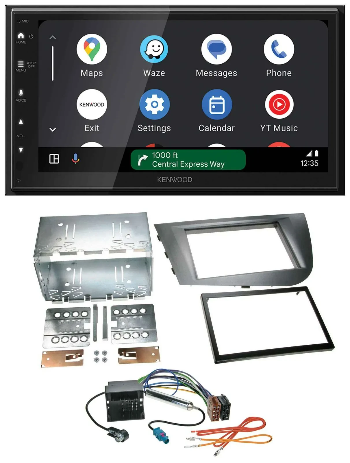Kenwood DAB Bluetooth USB MP3 2DIN Autoradio für Seat Leon 2005-2009 silber