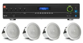 (4) JBL 3" 15w 70v In-Ceiling Speakers+JBL Amplifier For Hotel/Office/Diner