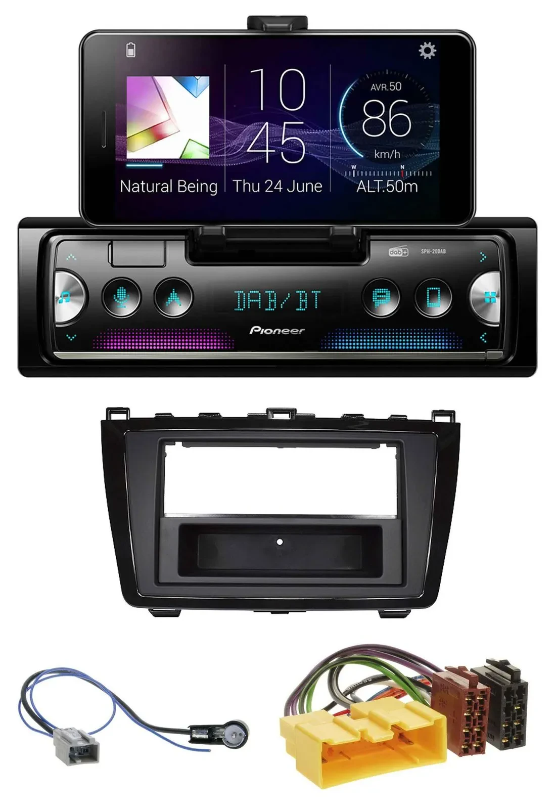 Автомагнитола для Mazda 6 (2008–2012) Pioneer Bluetooth, DAB, USB, MP3, глянцевая