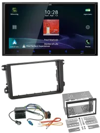 JVC USB Bluetooth 2DIN DAB MP3 Autoradio für VW Sharan ab 10 Tiguan ab 07 Touran