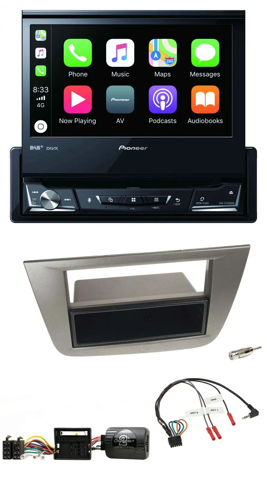 Pioneer DVD Bluetooth DAB USB Lenkrad Autoradio für Seat Toledo Altea 2004-2009