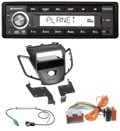 Автомагнитола Continental 1DIN USB AUX DAB MP3 для Ford Fiesta JA8 2008–2010 без дисплея
