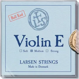 Larsen Strings Violin String Set 4/4 Size Aluminum D, Medium Gauge, Ball End