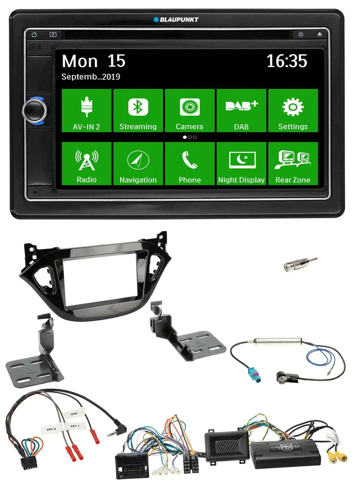 Blaupunkt Bluetooth 2DIN Lenkrad DAB USB TMC Navigation für Opel Adam Corsa E 20