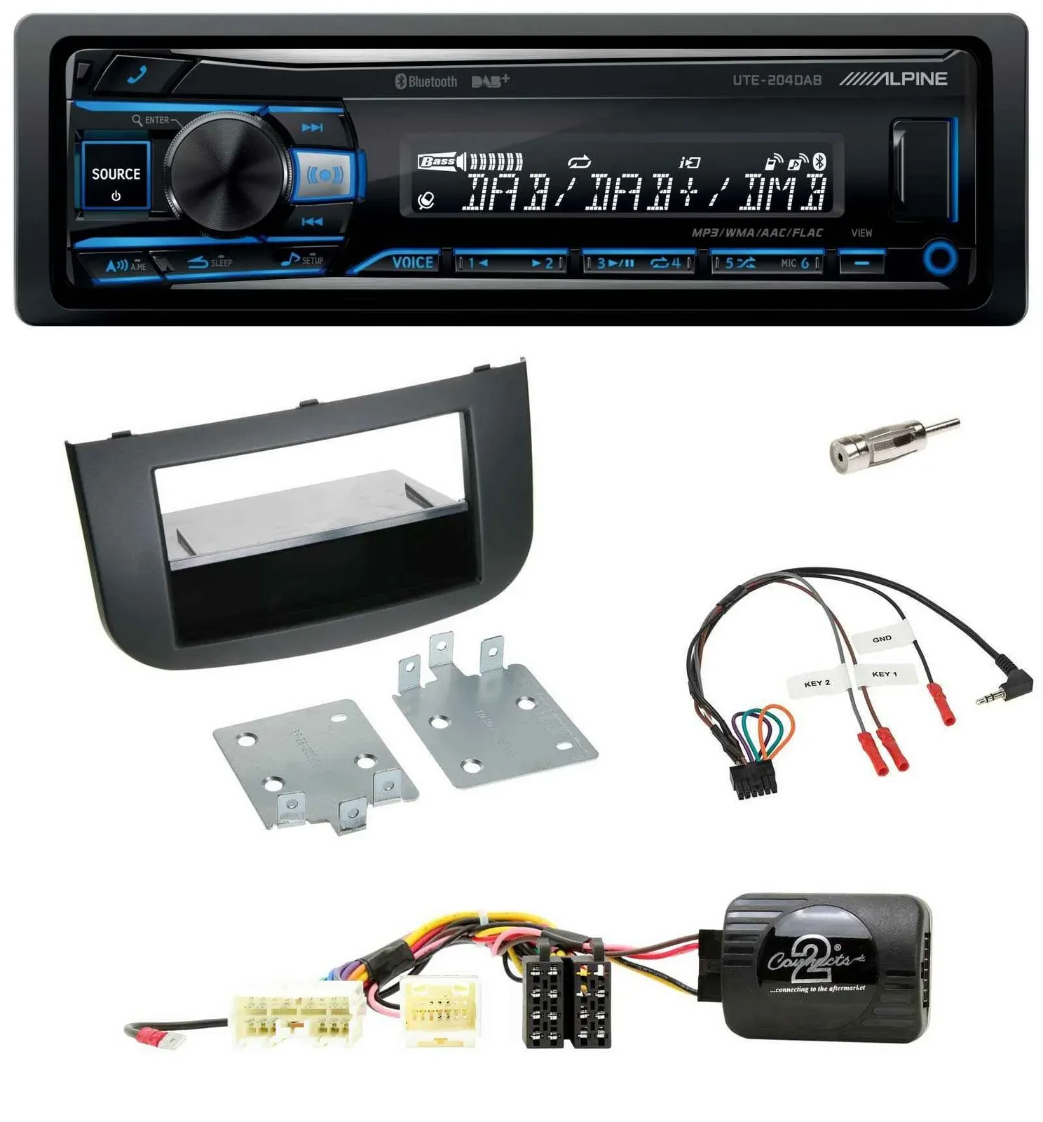 Alpine USB Bluetooth DAB Lenkrad Autoradio für Mitsubishi Colt Z3B/Z3V/Z30/Z30G