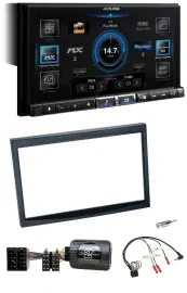 Alpine DAB 2DIN USB Bluetooth Lenkrad Autoradio für Citroen C3 C2 Berlingo schwa