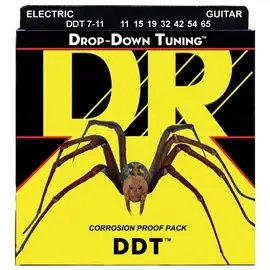 Струны для 7-струнной электрогитары DR Strings DDT7-11 Drop-Down Tuning 11-65
