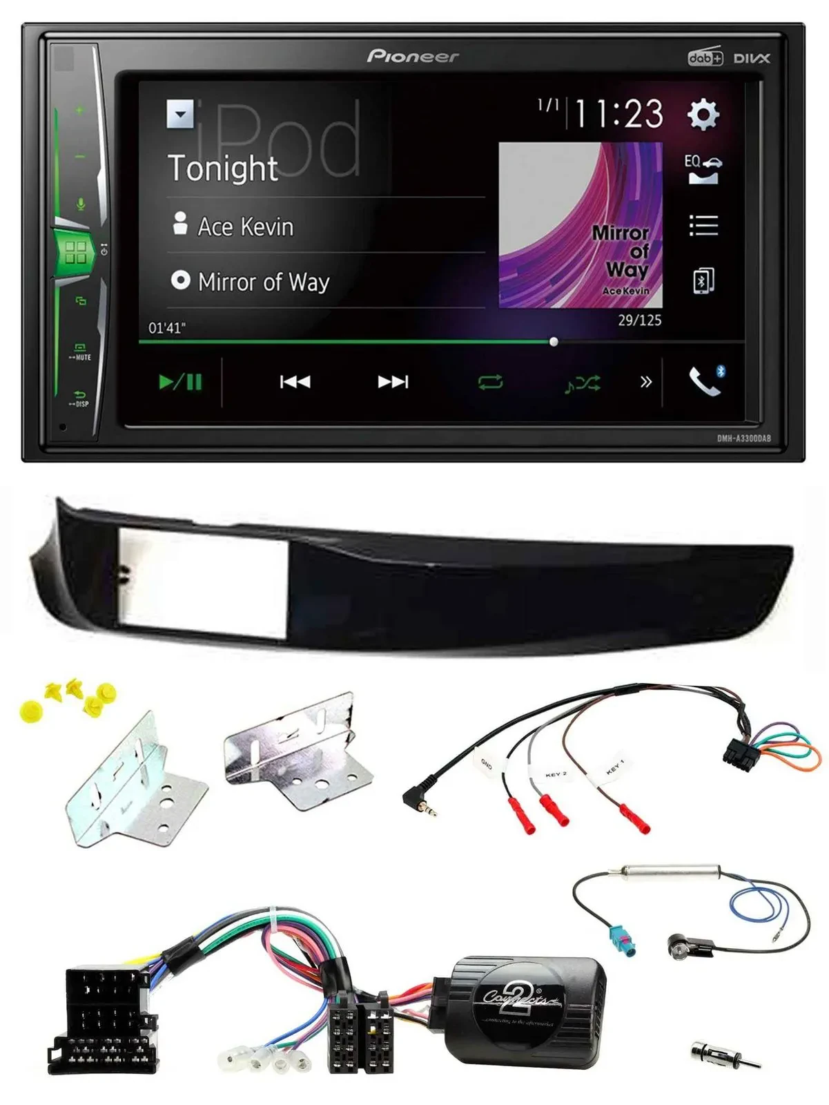 Автомагнитола Pioneer 2-DIN DAB USB Bluetooth для Alfa Romeo Giulietta (940, 2010–2014), с поддержкой управления на руле