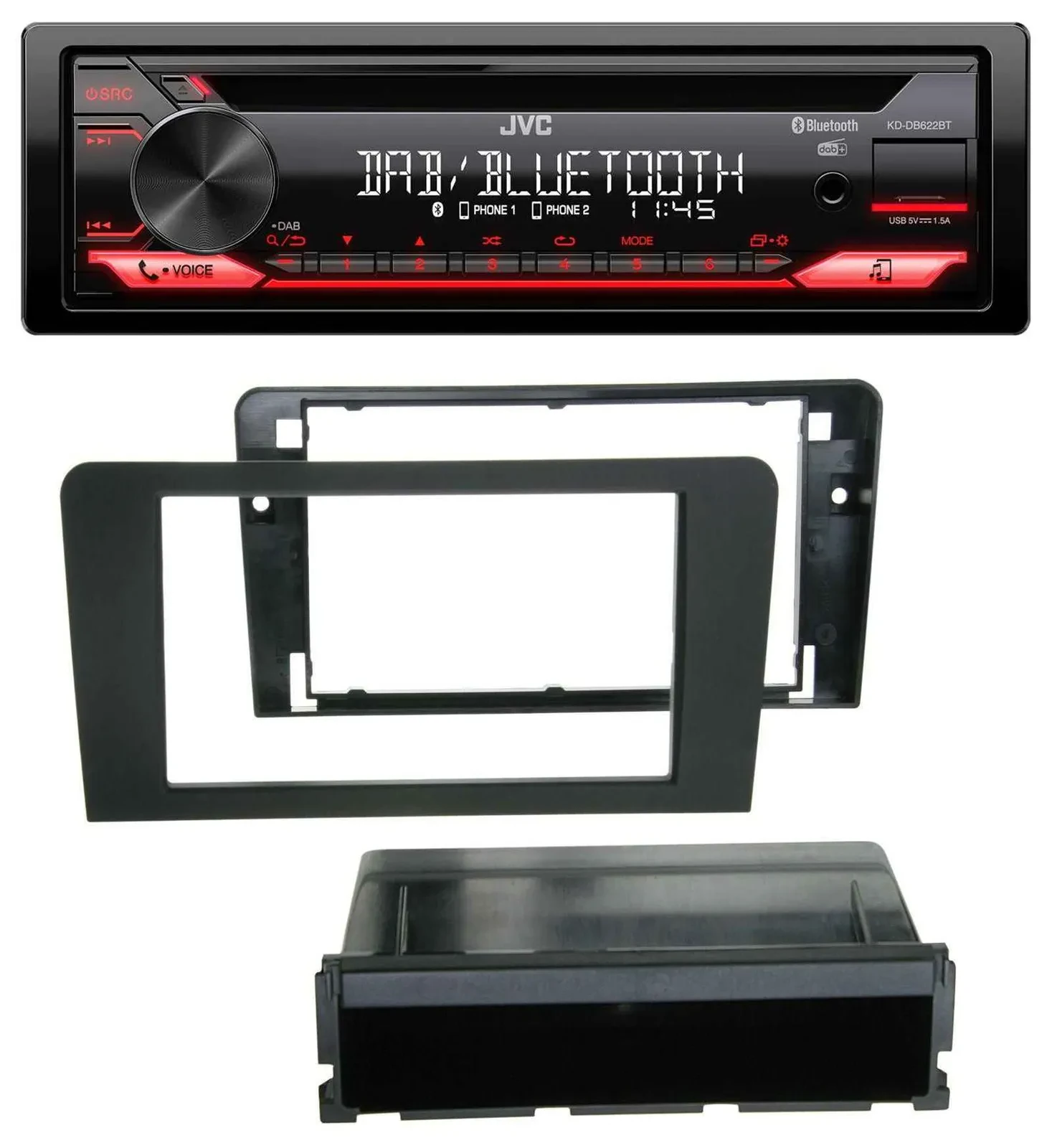 JVC CD DAB USB Bluetooth Lenkrad Autoradio für Audi A3 8P 03-12 Bose Aktivsystem