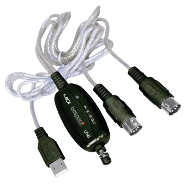 Кабель-интерфейс "Midi 2 USB" Bespeco BMUSB100
