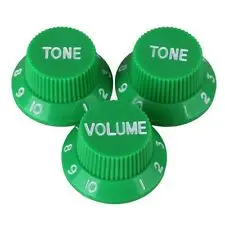Комплект ручек потенциометров Guitar Parts Top Hat Hut UFO Bell Control Knob 1V+2T Green for Electric Guitar