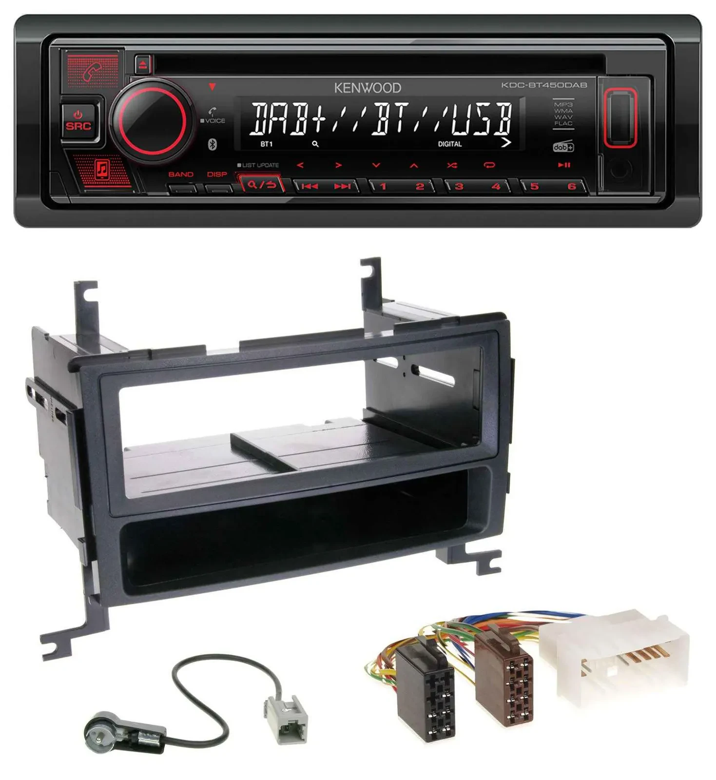 Kenwood MP3 CD USB Bluetooth DAB Autoradio für Hyundai Santa Fe (2007-2012)